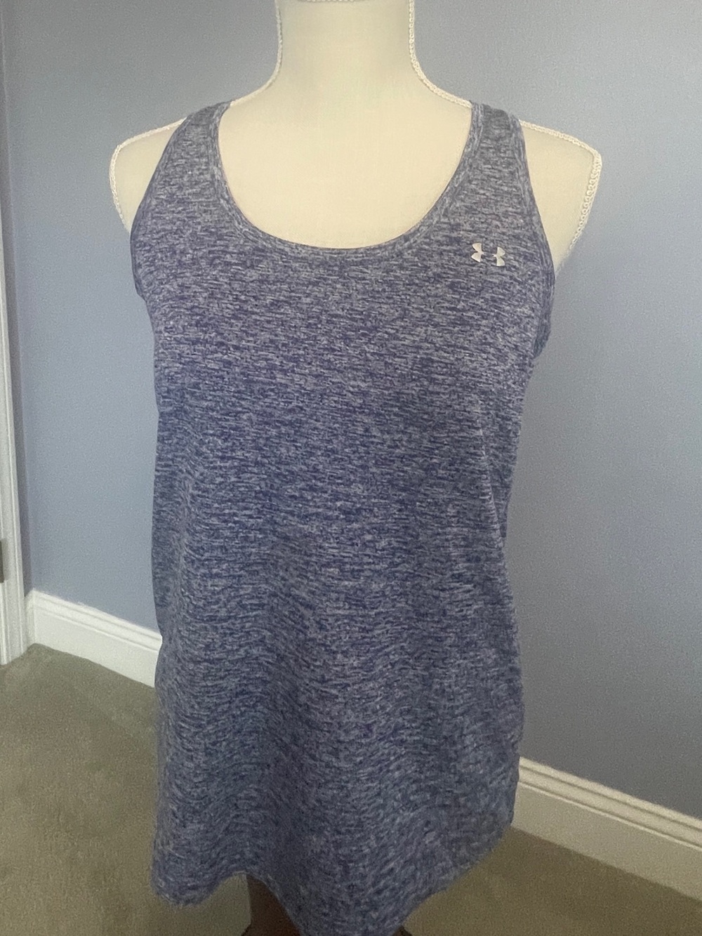 Under Armour Heather Blue Racerback Performance Tank size S